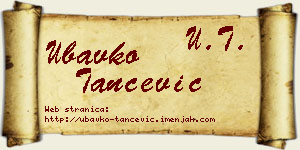 Ubavko Tančević vizit kartica